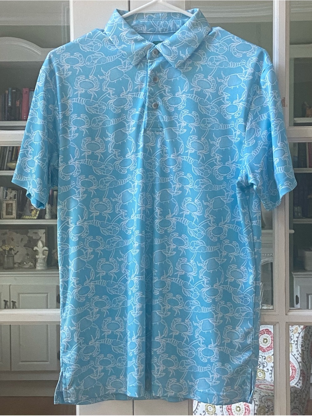 NWOT Pro Tour Light Blue Crabs Polo Shirt Size Small